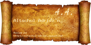 Altschul Adrián névjegykártya